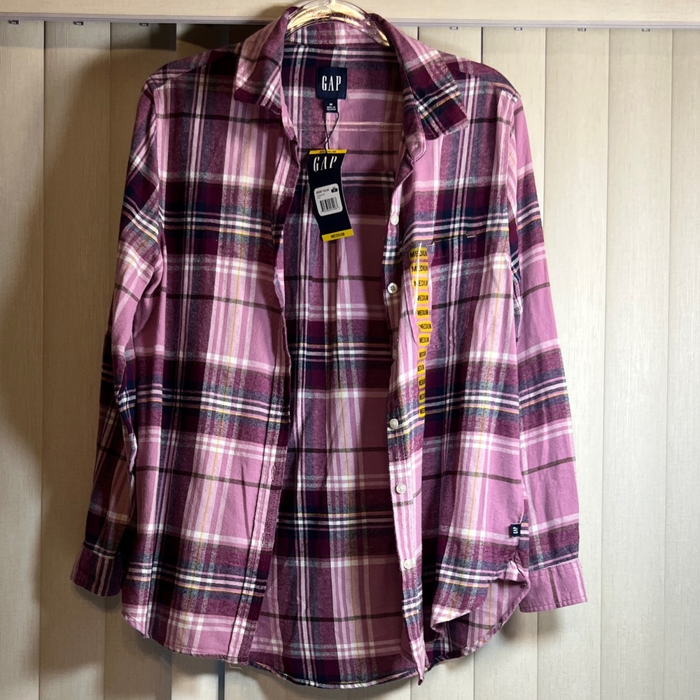 GAP Pink and Purple Checkered Shirt
